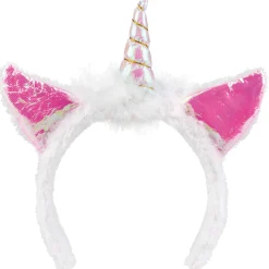 Party Delights Pink Holographic Unicorn Headband< Hats & Headwear
