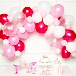 Party Delights Pink Latex Balloon Arch Garland - 70 Balloons< Arches & Clouds