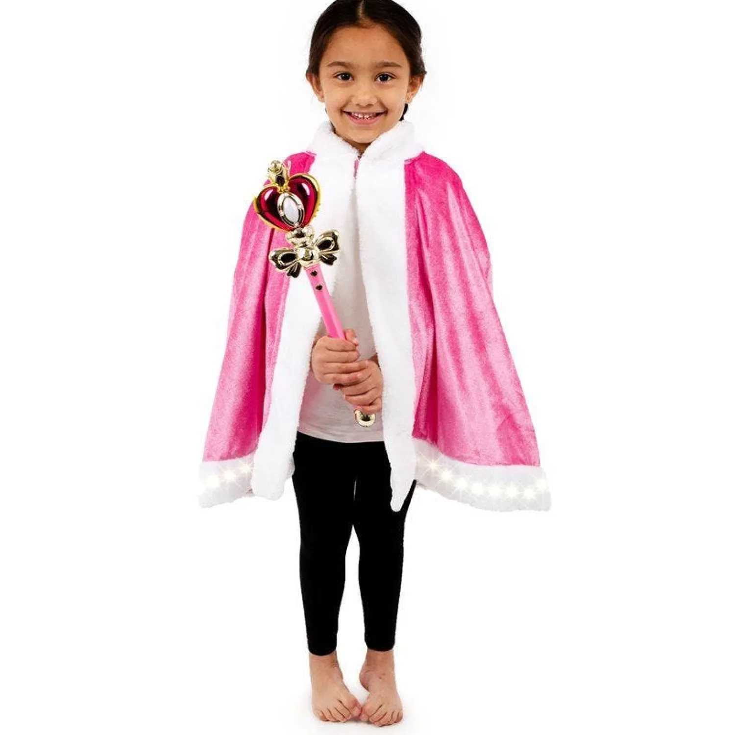 Party Delights Pink Light Up Cape & Wand - Child< Instant Outfits