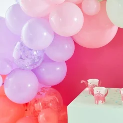 Party Delights Pink, Lilac, Pastel Green And Confetti Balloon Arch - 75 Balloons< Arches & Clouds