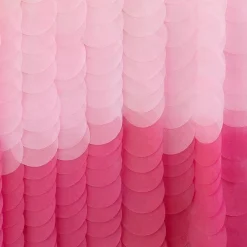 Party Delights Pink Ombre Tissue Paper Discs Backdrop< Party Backdrops