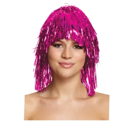 Party Delights Pink Tinsel Wig< Wigs