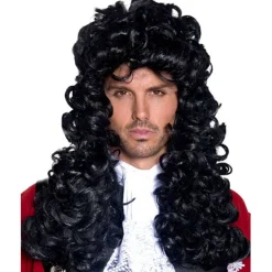 Party Delights Pirate Captain Black Wig< Wigs