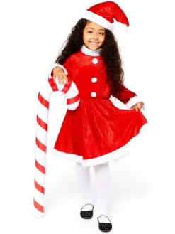 Plush Miss Santa Dress - Child Costume<Party Delights