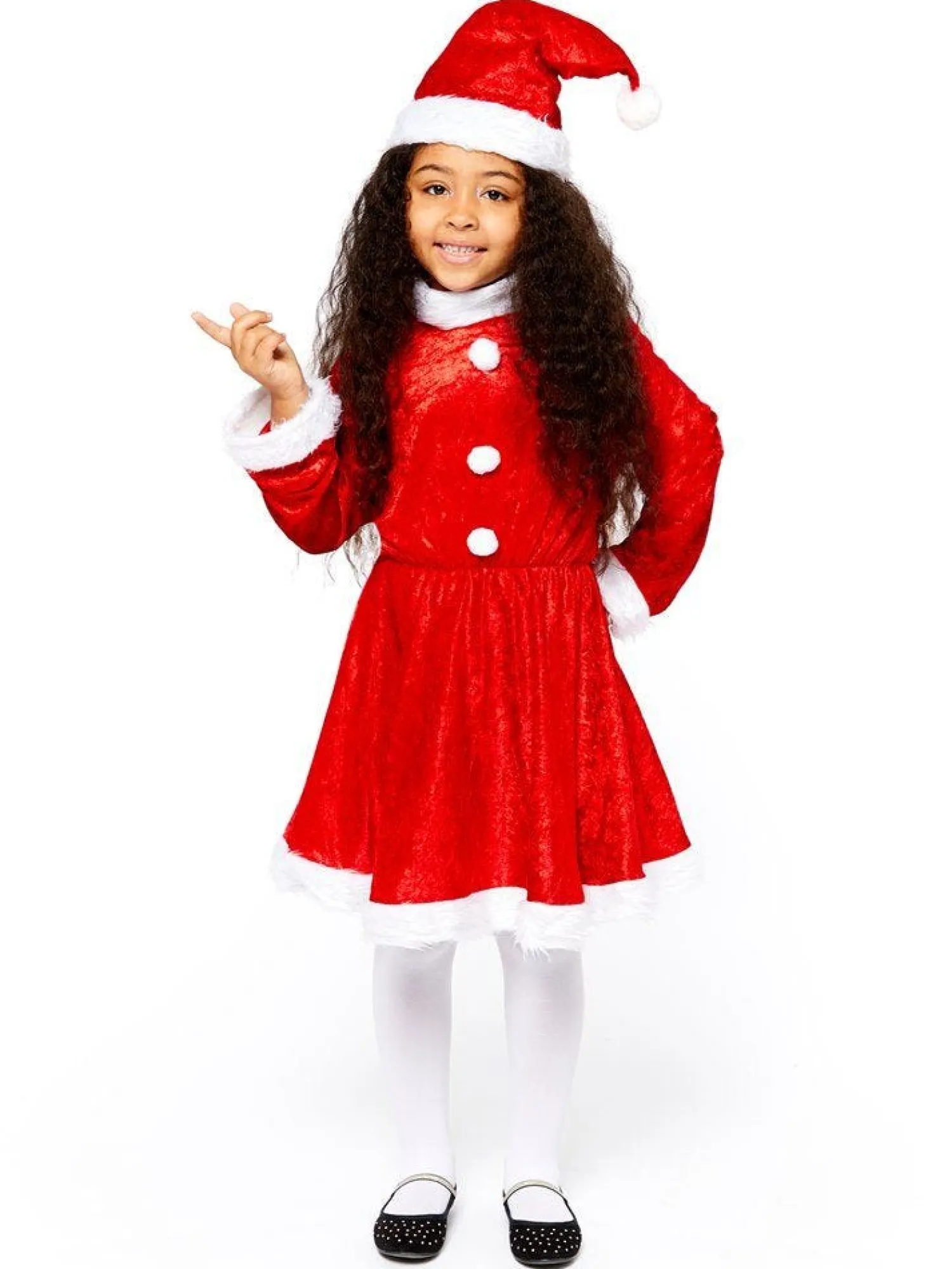 Plush Miss Santa Dress - Child Costume<Party Delights
