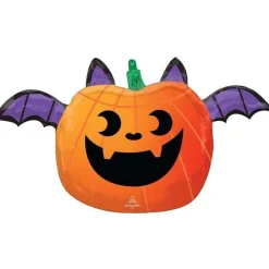 Pumpkin Bat Foil Balloon - 18"<Party Delights Best