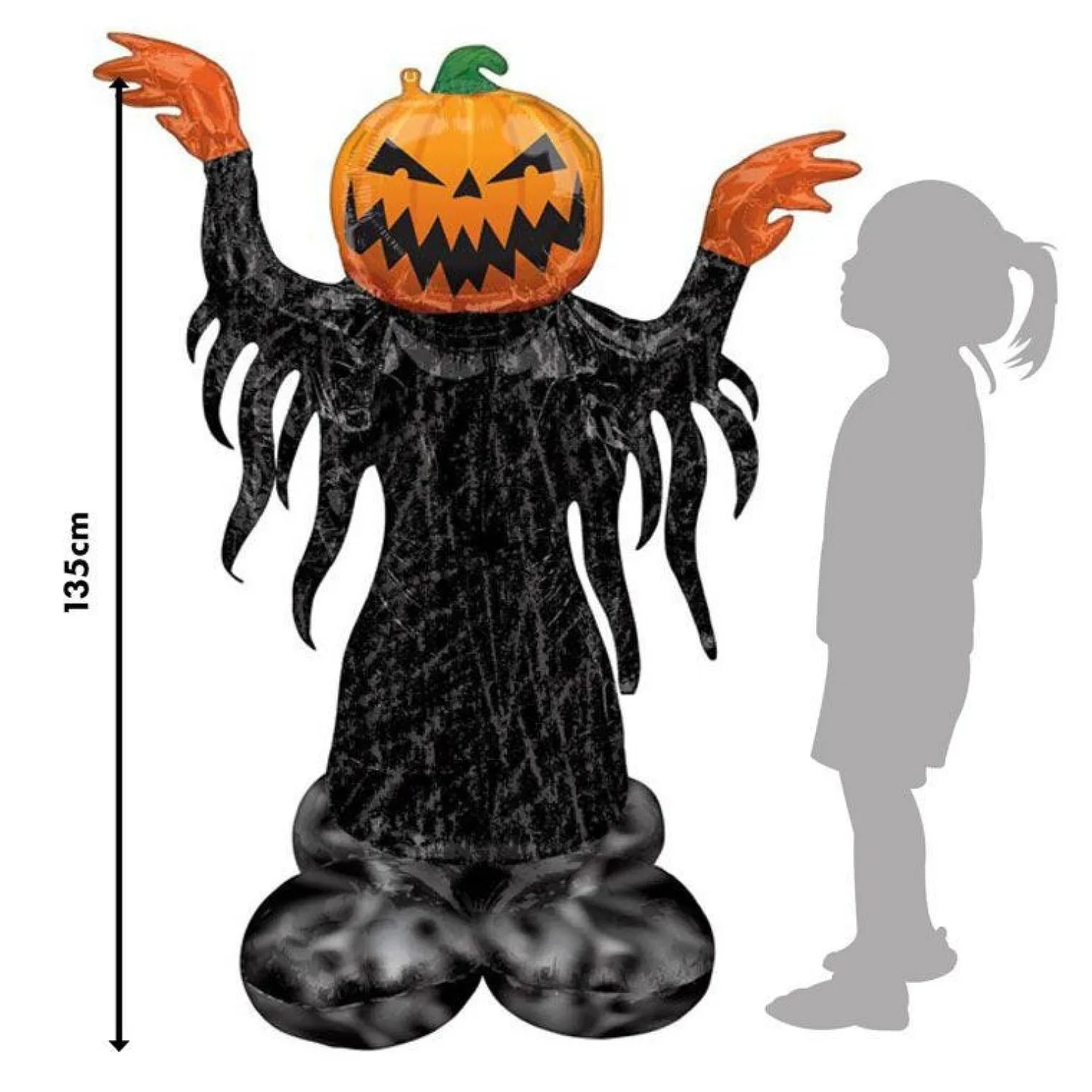 Pumpkin Head Ghost Airloonz Balloon - 53"<Party Delights Sale