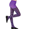 Purple & Black Tights - Child 7-10 Years<Party Delights Clearance