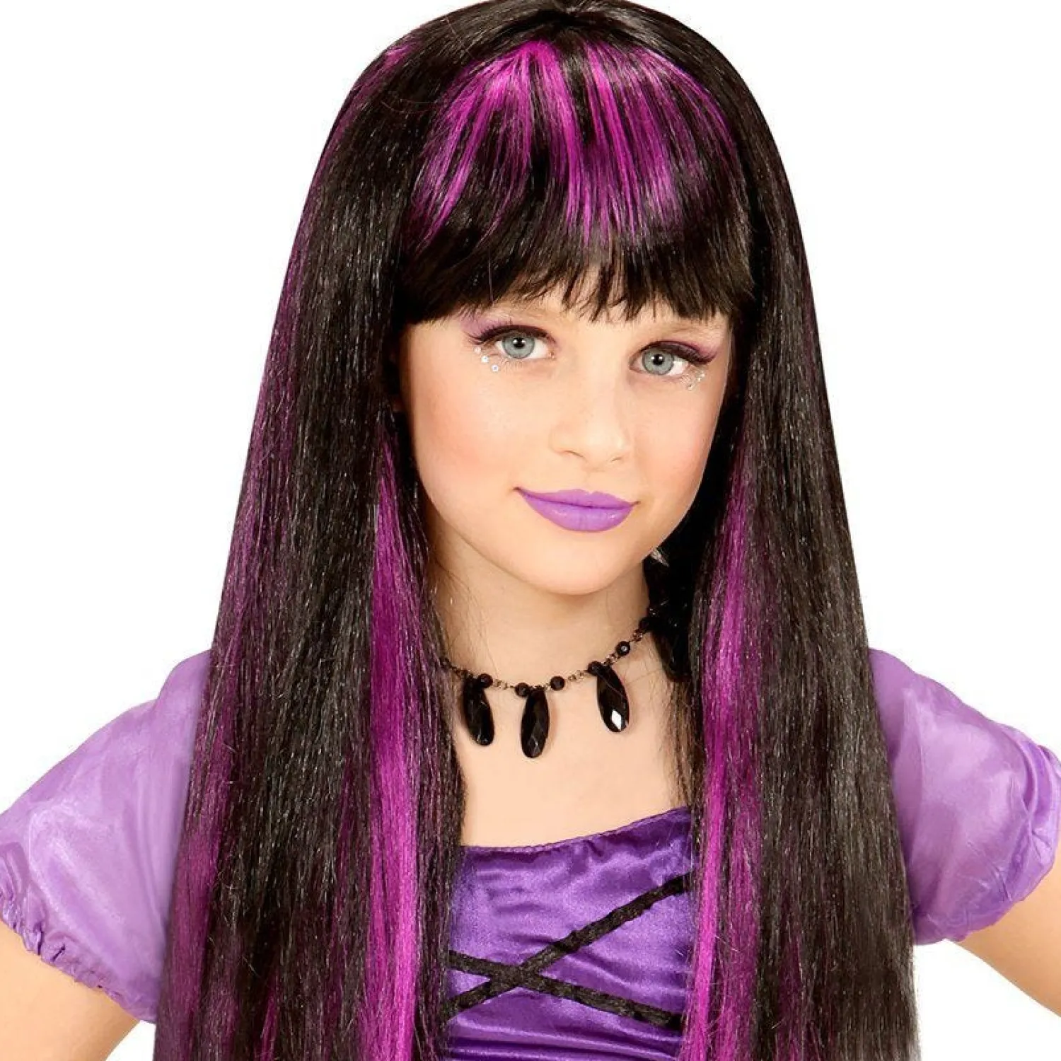Party Delights Purple Streaked Wig - Child< Wigs