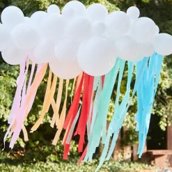 Party Delights Rainbow Balloon Cloud Backdrop Kit - 40 Balloons< Arches & Clouds