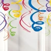 Party Delights Rainbow Hanging Swirls Decoration - 55Cm (12Pk)< Hanging Decorations