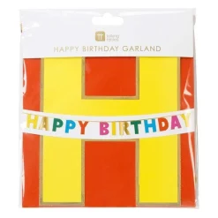 Party Delights Rainbow Happy Birthday Paper Garland - 3M< Hanging Decorations