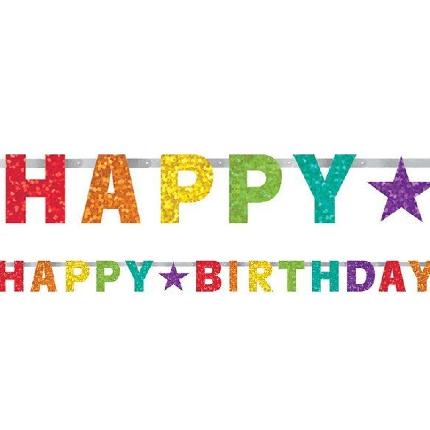 Party Delights Rainbow 'Happy Birthday' Paper Banner - 2.3M< Banners