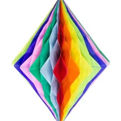 Party Delights Rainbow Honeycomb Diamond Decoration - 30Cm< Hanging Decorations