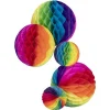 Party Delights Rainbow Honeycombs (5Pk)< Hanging Decorations