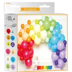 Party Delights Rainbow Latex Balloon Arch Garland - 78 Balloons< Arches & Clouds