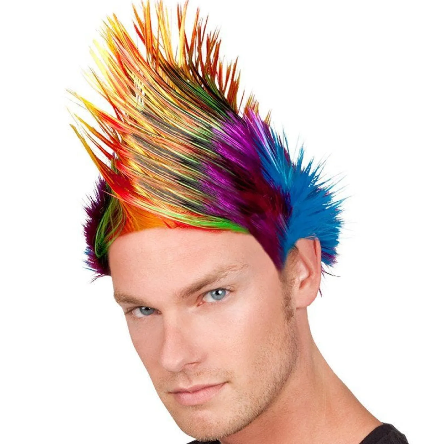Party Delights Rainbow Punk Mohawk Wig< Wigs