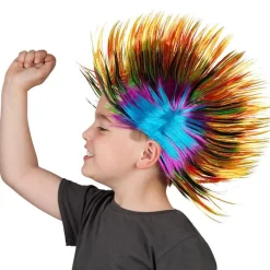 Party Delights Rainbow Punk Mohawk Wig< Wigs