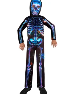 Recycled Neon Skeleton - Child Costume<Party Delights Clearance