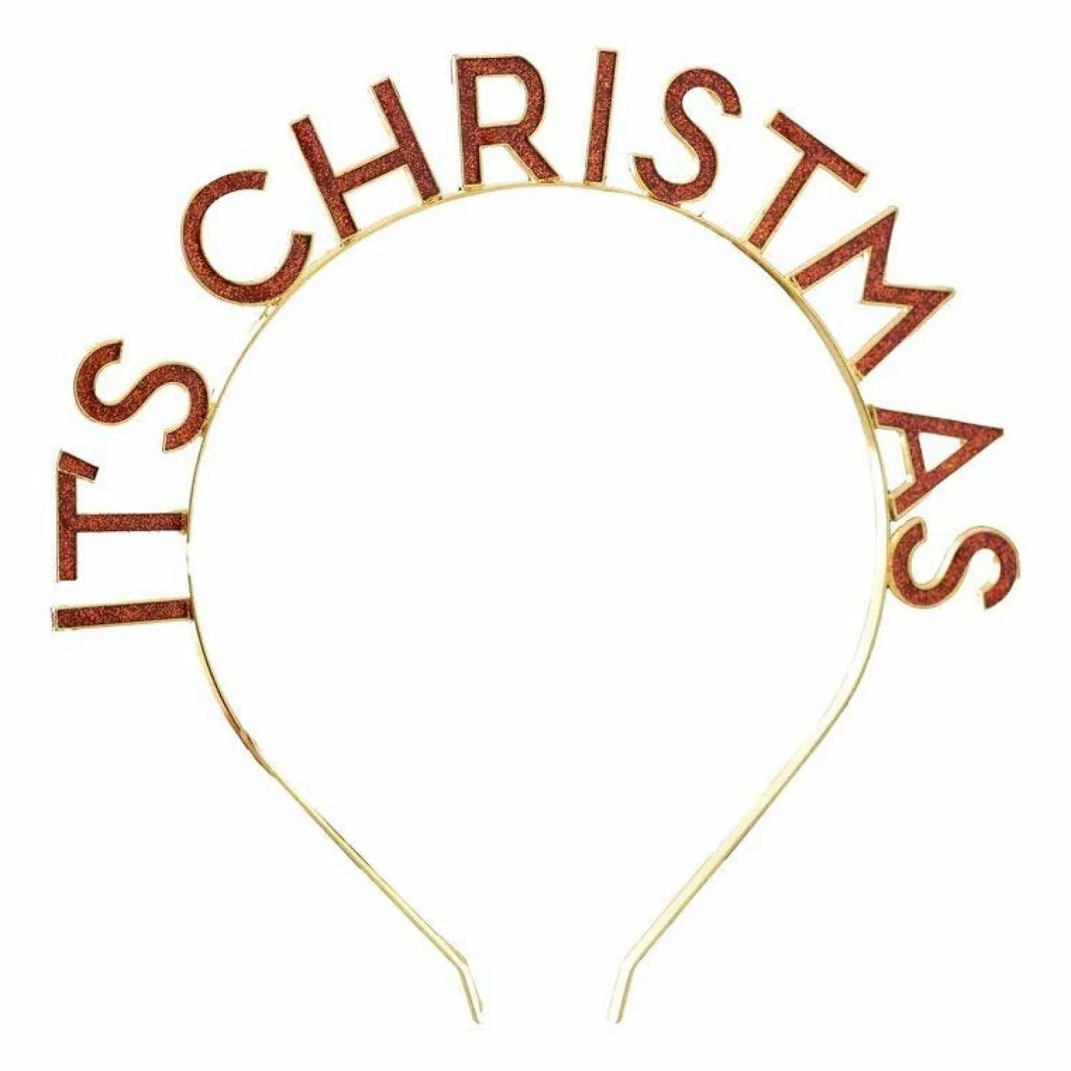 Red & Gold It's Christmas Metal Headband<Party Delights Outlet