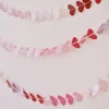 Party Delights Red & Pink Ombre Heart Paper Garland - 5M< Hanging Decorations