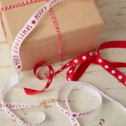 Red & White Merry Christmas Ribbon Kit - 10M<Party Delights Clearance