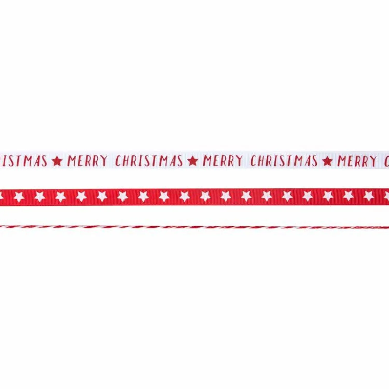 Red & White Merry Christmas Ribbon Kit - 10M<Party Delights Clearance