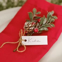 Red Berry Sprig Place Card Holders - 15Cm (6Pk)<Party Delights Clearance