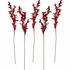 Party Delights Red Berry Stems Christmas Foliage - 75Cm (5Pk)< Flowers & Foliage