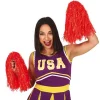 Party Delights Red Cheerleading Pom Poms - Standard Tinsel< Costume Props