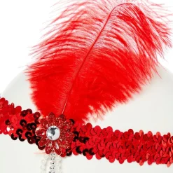 Party Delights Red Flapper Headband< Hats & Headwear