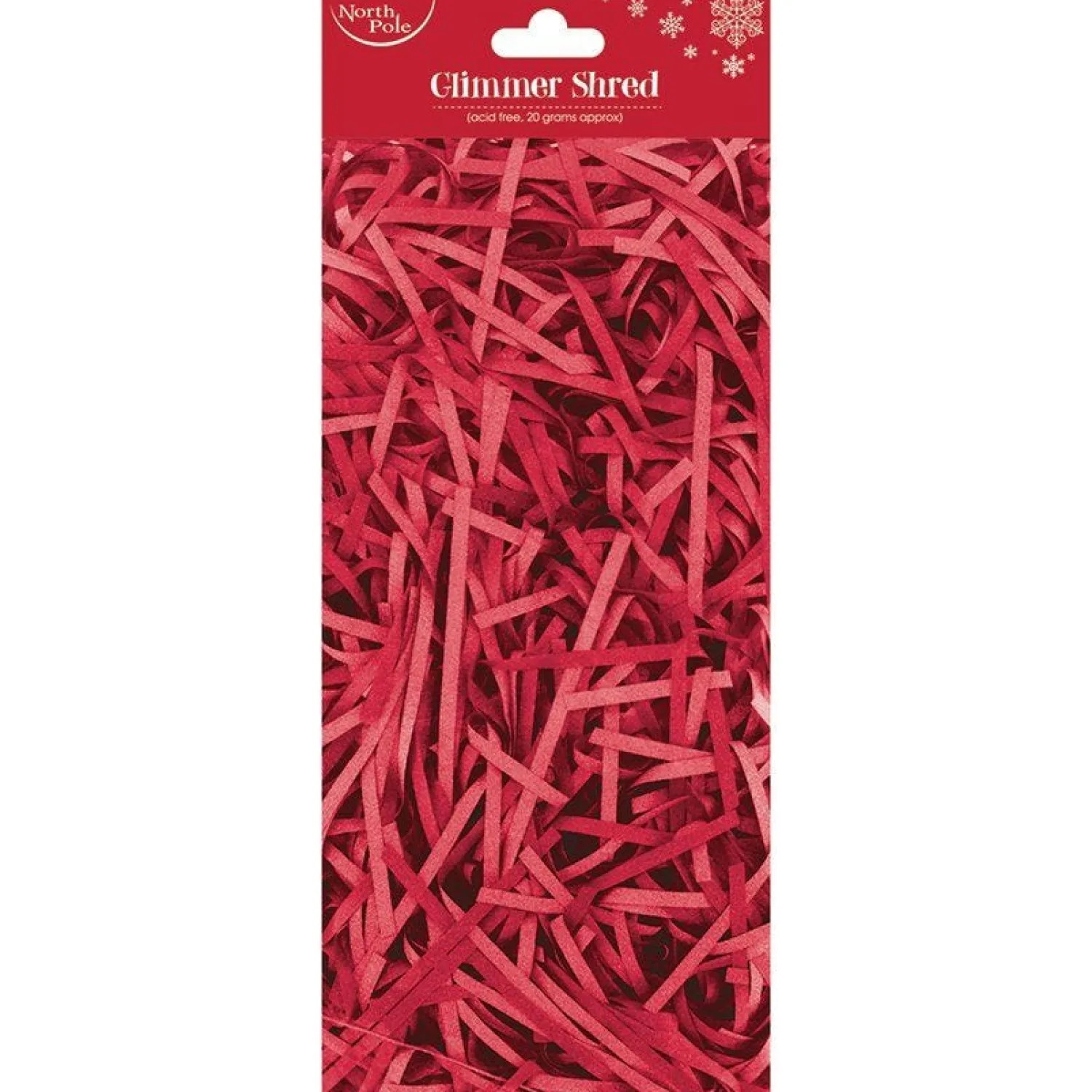 Red Glimmer Shredded Tissue Paper (20G Pack)<Party Delights Online