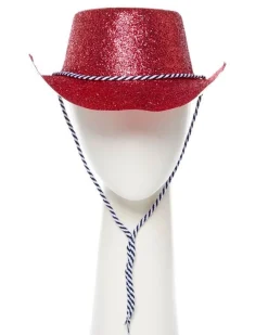 Party Delights Red Glitter Cowboy Hat< Hats & Headwear