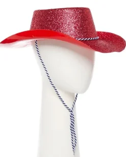 Party Delights Red Glitter Cowboy Hat< Hats & Headwear