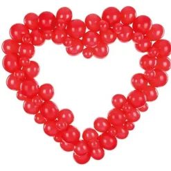 Party Delights Red Heart Balloon Garland - 60 Balloons< Arches & Clouds