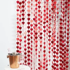 Party Delights Red Heart Fringe Curtain - 1M X 2.2M< Hanging Decorations