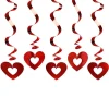 Party Delights Red Heart Hanging Swirls - 60Cm (5Pk)< Hanging Decorations