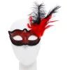 Party Delights Red Masquerade Mask With Glitter & Feathers< Masks