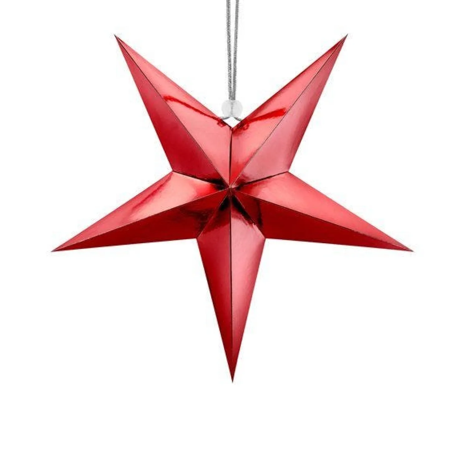 Red Paper Star Hanging Decoration - 30Cm<Party Delights Discount