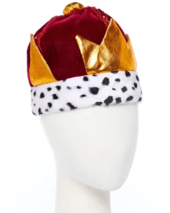 Party Delights Red Plush King's Crown< Hats & Headwear
