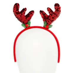 Party Delights Red Sequin Reindeer Headband< Hats & Headwear