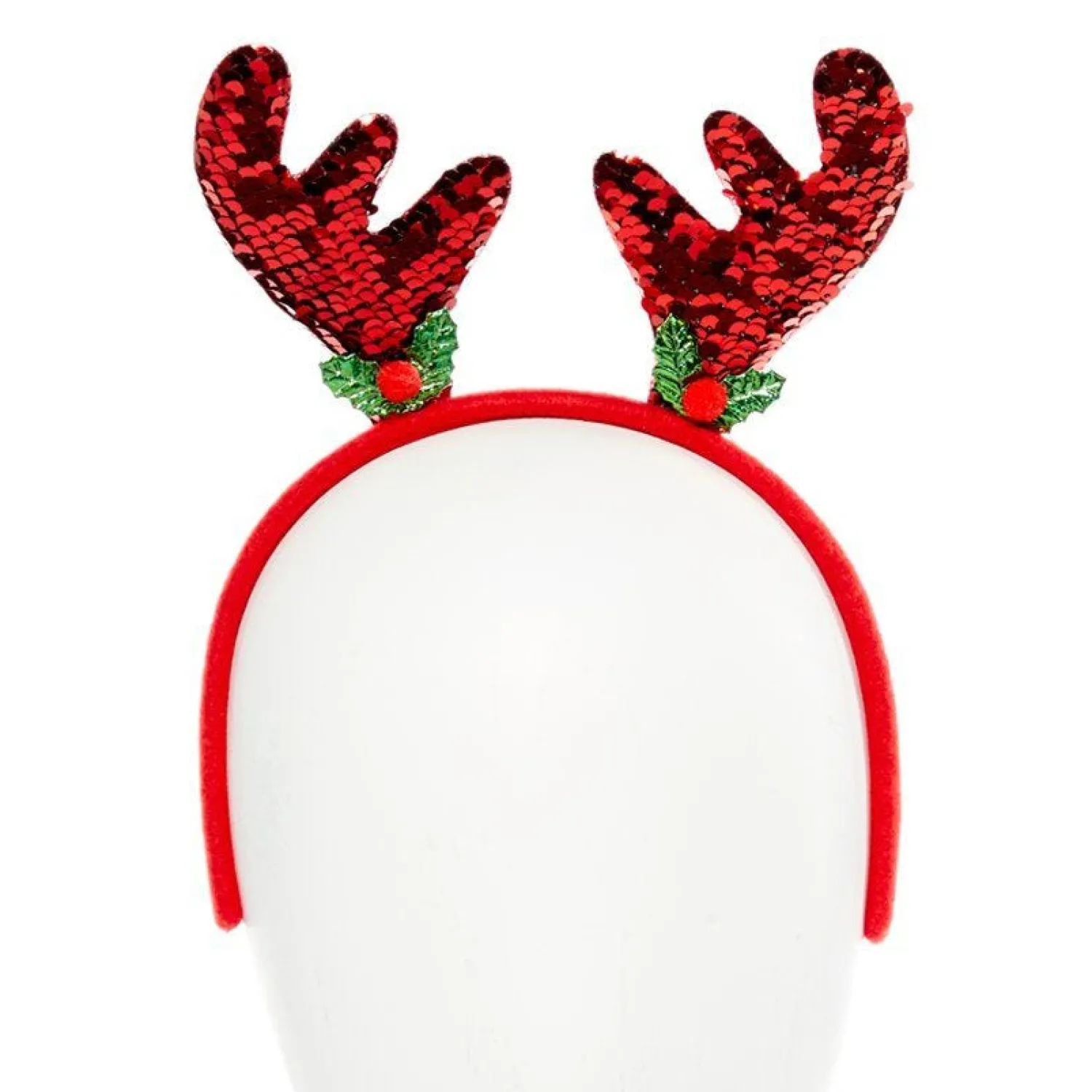 Party Delights Red Sequin Reindeer Headband< Hats & Headwear