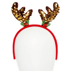 Party Delights Red Sequin Reindeer Headband< Hats & Headwear