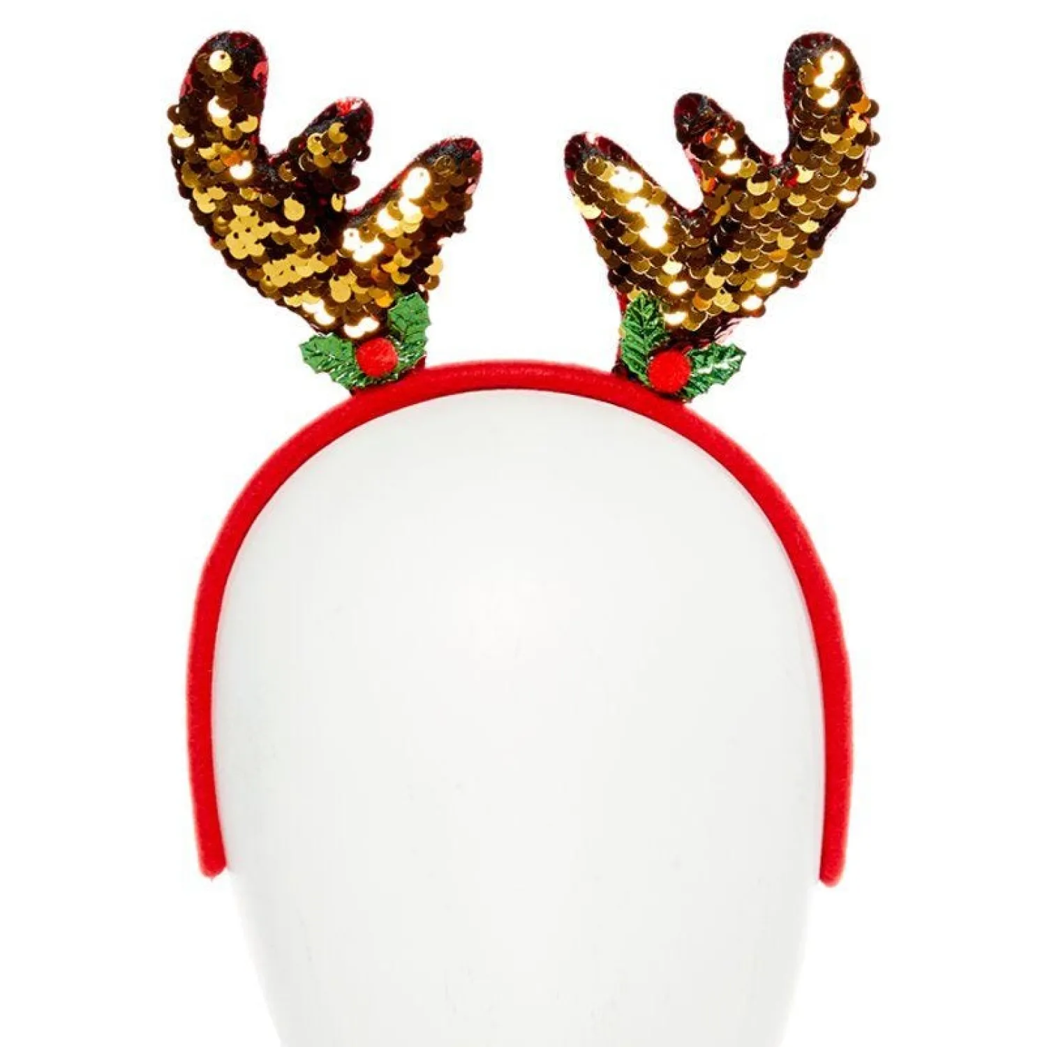 Party Delights Red Sequin Reindeer Headband< Hats & Headwear