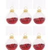 Red Star Confetti Place Card Holders - 5 X 5Cm (6Pk)<Party Delights New