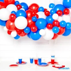 Party Delights Red, White & Blue Diy Balloon Garland Kit - 78 Balloons< Arches & Clouds