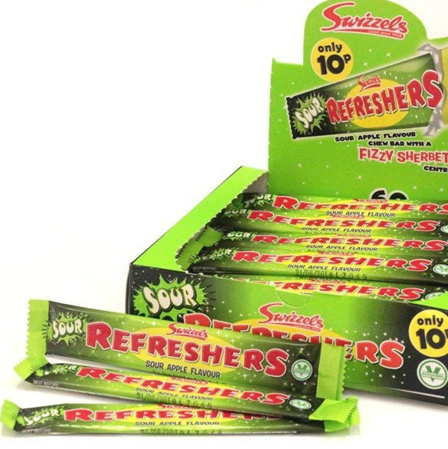 Party Delights Refreshers Chew Bars - Sour Apple Flavour X60< Sweets