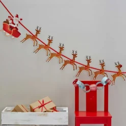 Party Delights Reindeer & Santa Sleigh Christmas Bunting - 1.8M< Bunting