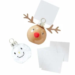 Reindeer & Snowman Christmas Place Card Holders - 6Cm (6Pk)<Party Delights
