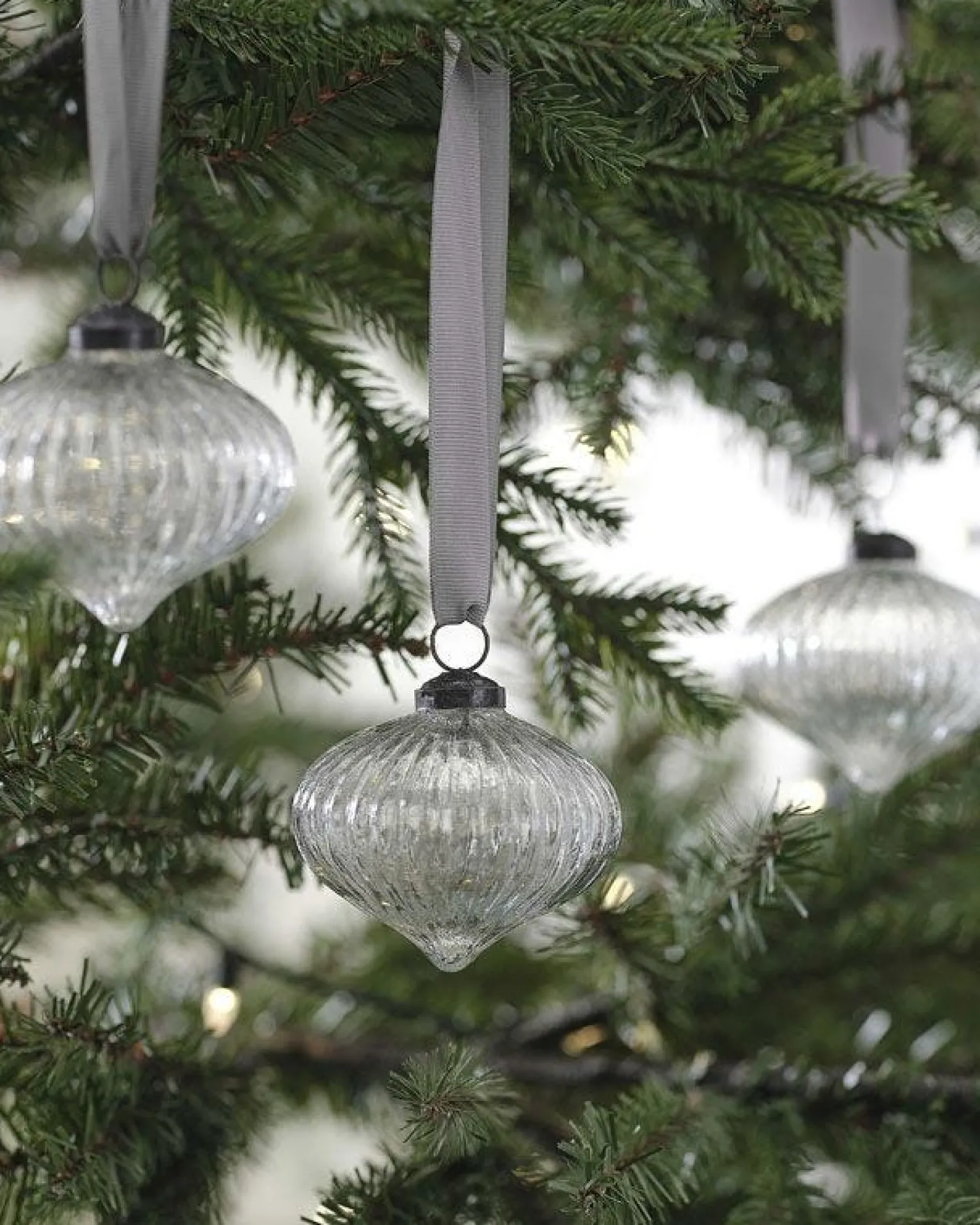 Ribbed Glass Tree Decoration (3Pk)<Party Delights Discount